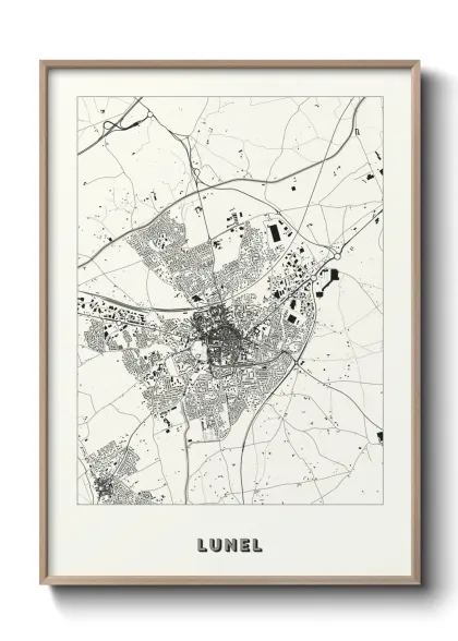 Une affiche de carte sur Lunel