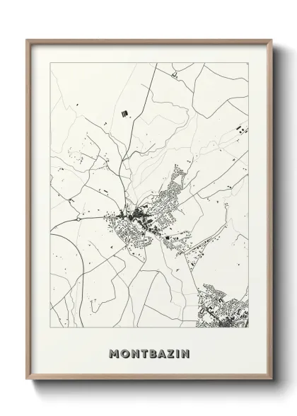 Une affiche de carte sur Montbazin