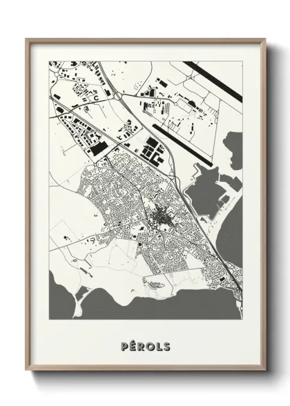 Une affiche de carte sur Pérols