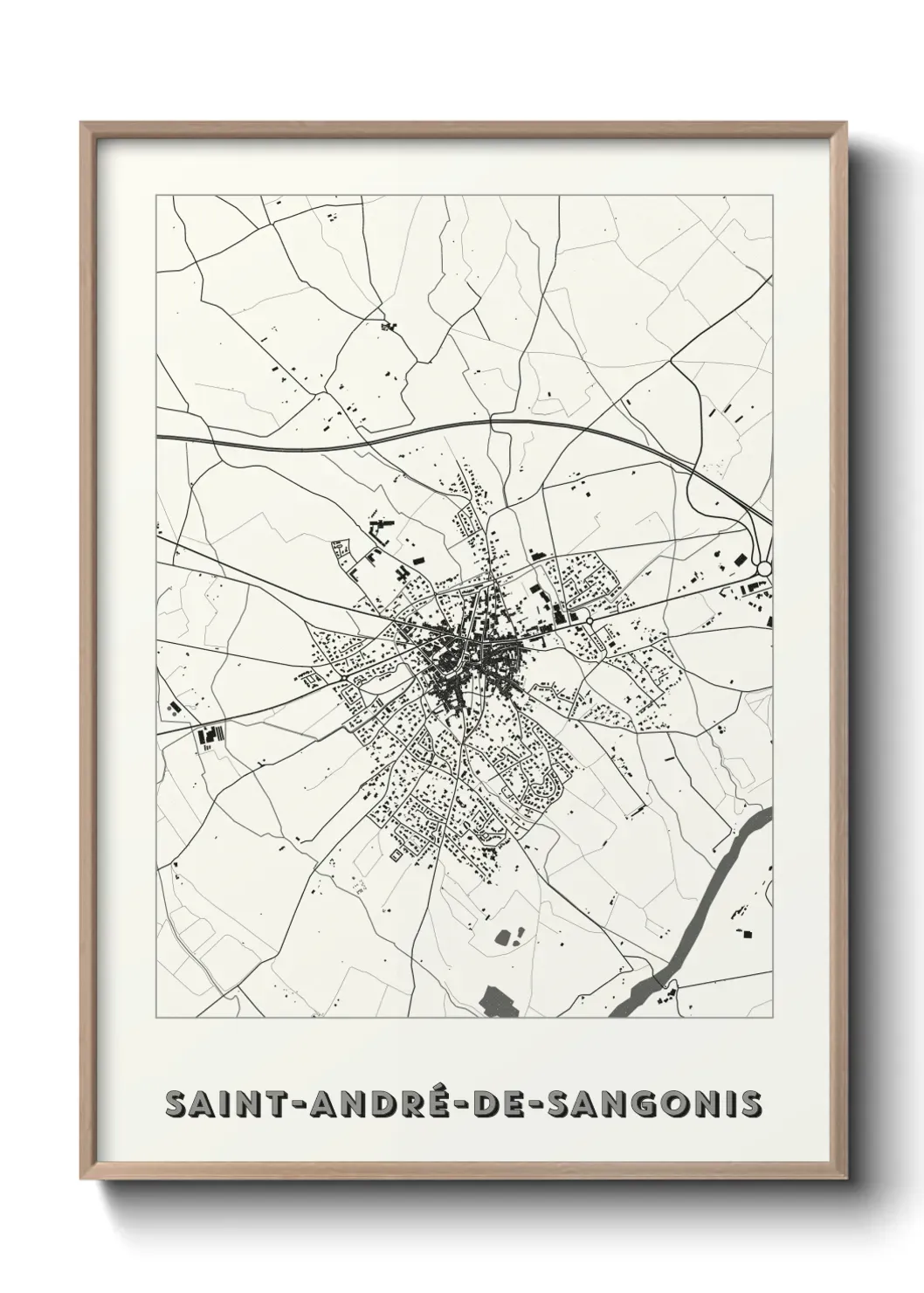 Un poster carte Saint-André-de-Sangonis