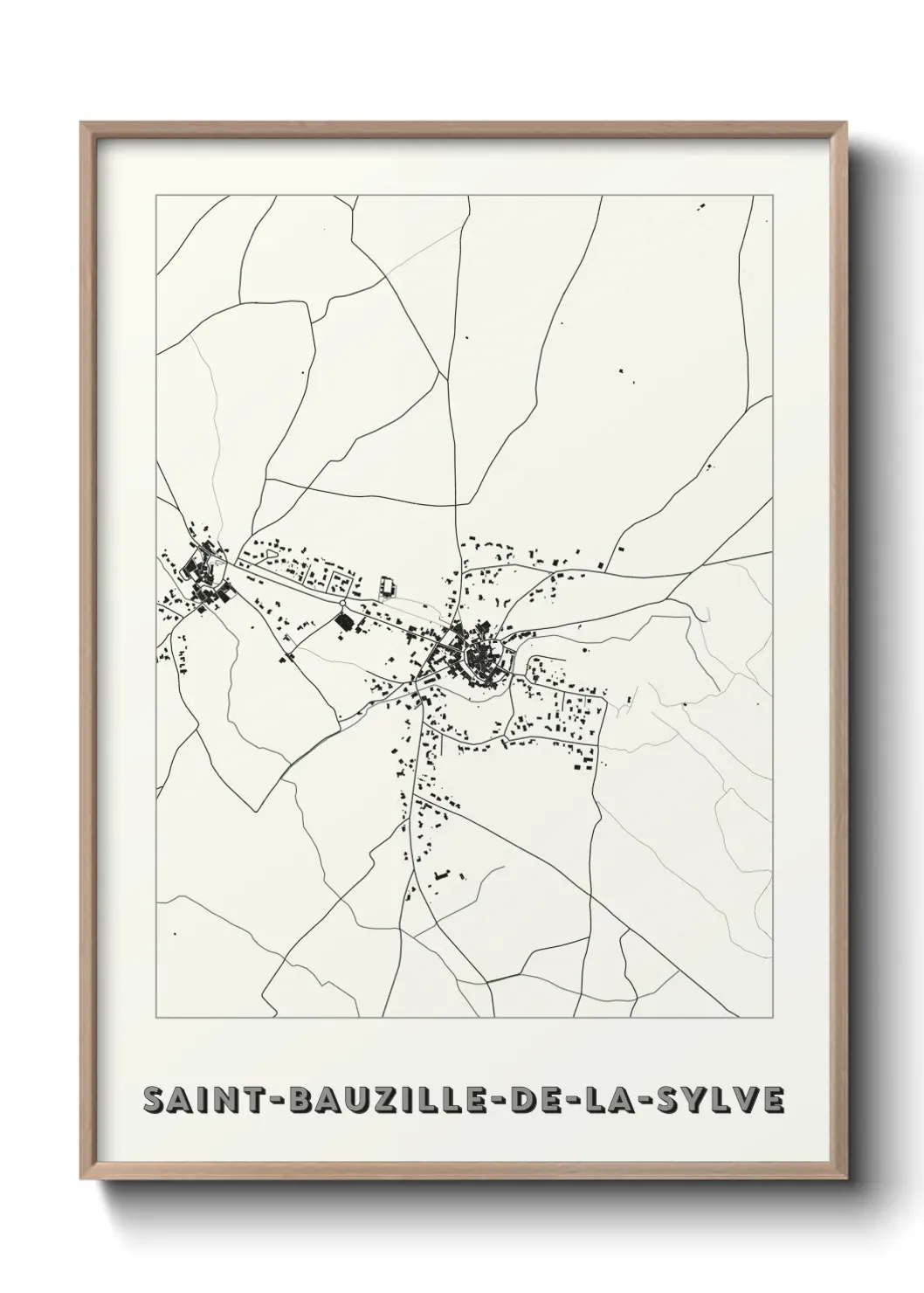 Un poster carte Saint-Bauzille-de-la-Sylve