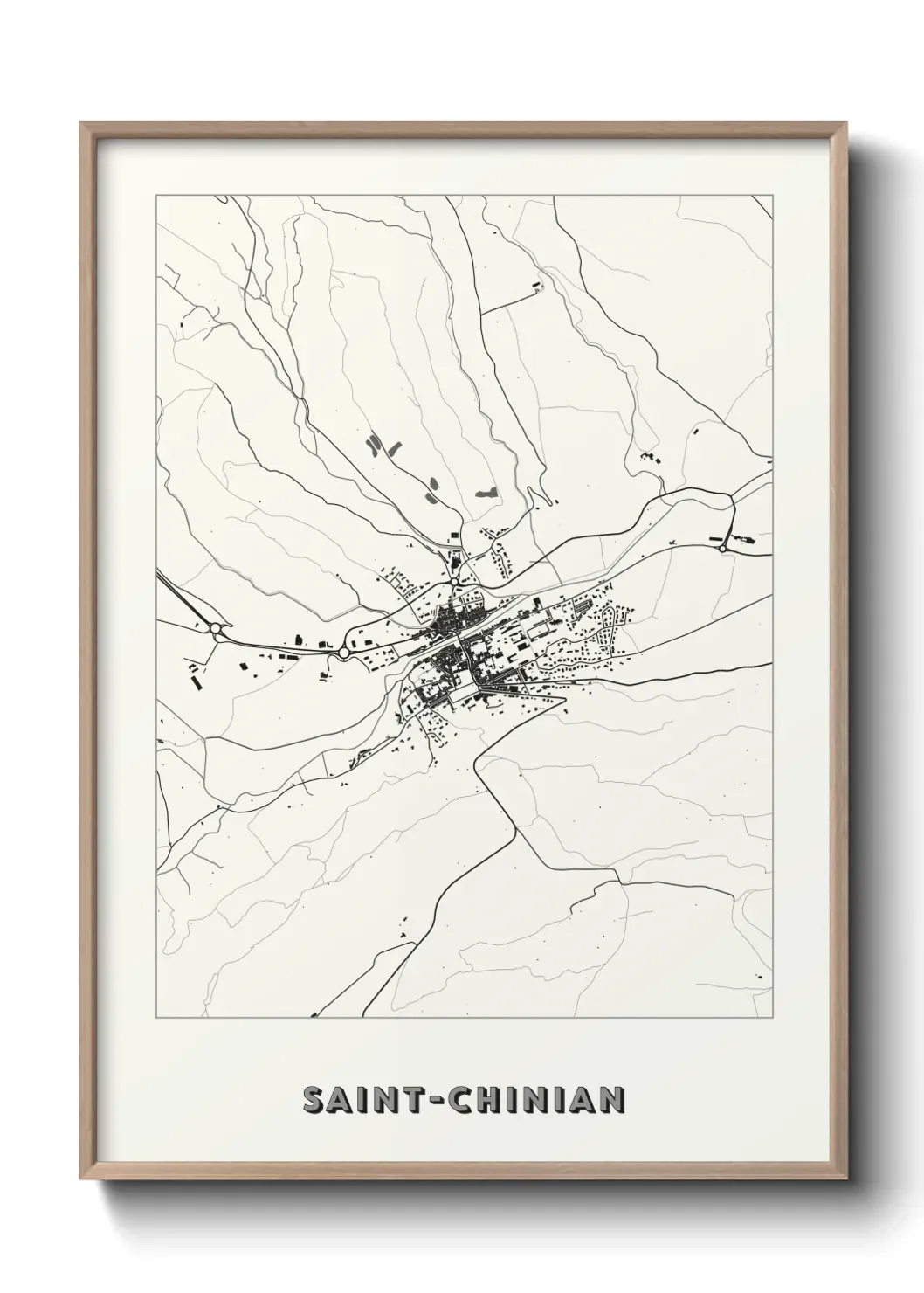 Un poster carte Saint-Chinian