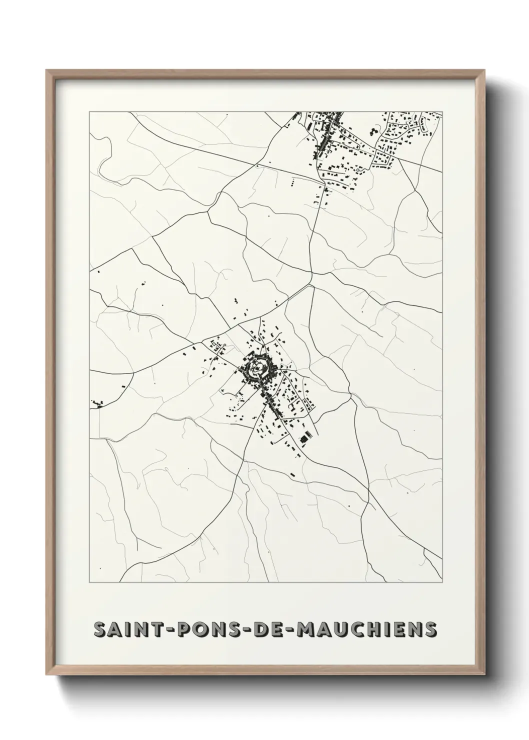 Un poster carte Saint-Pons-de-Mauchiens
