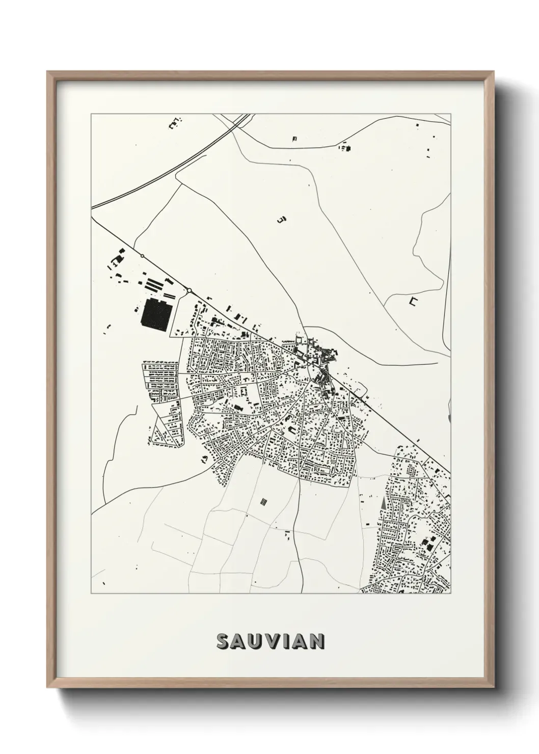 Un poster carte Sauvian