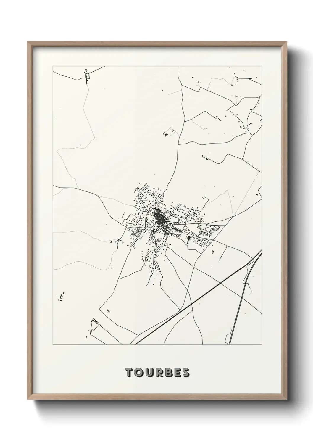 Un poster carte Tourbes
