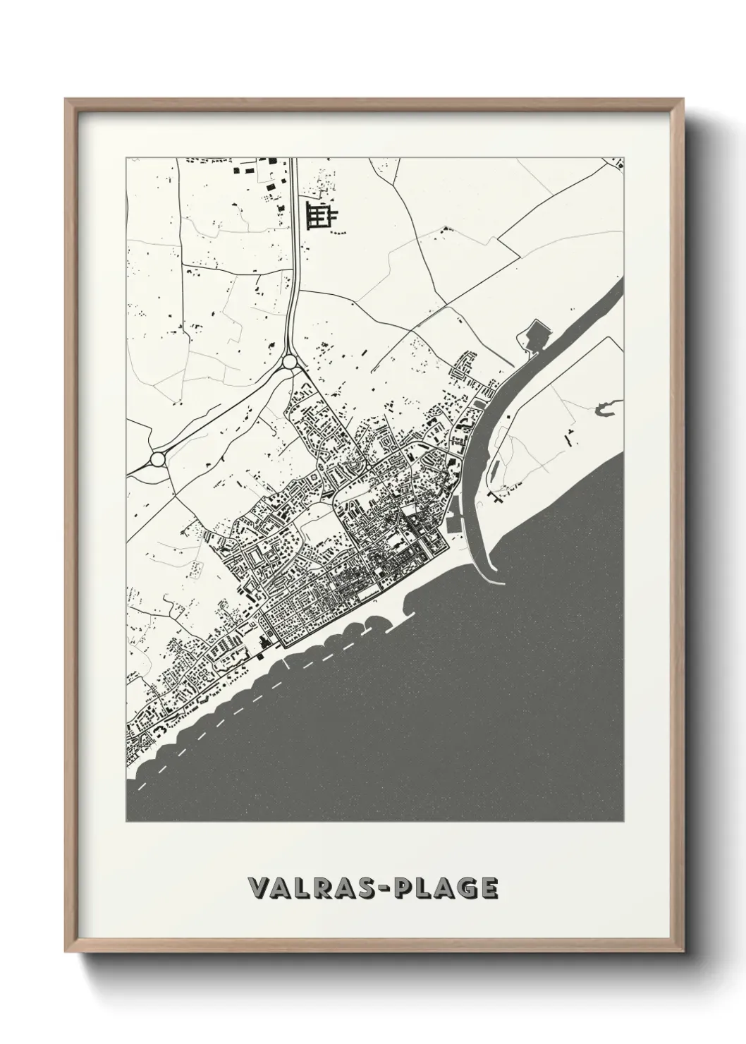Un poster carte Valras-Plage