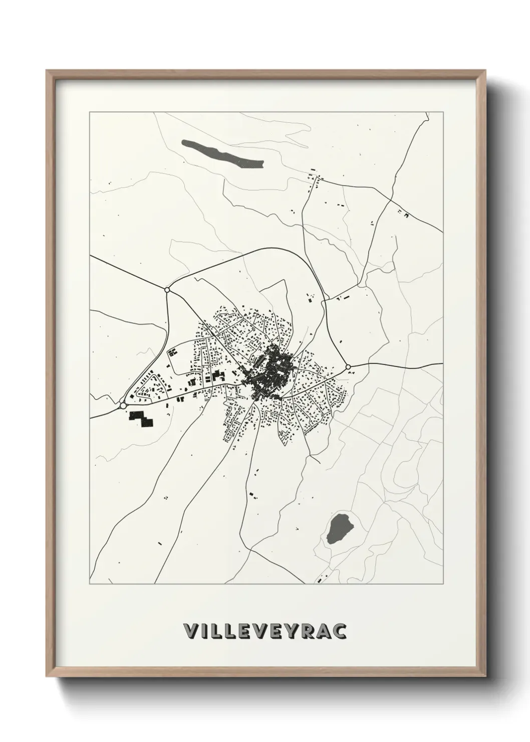 Un poster carte Villeveyrac