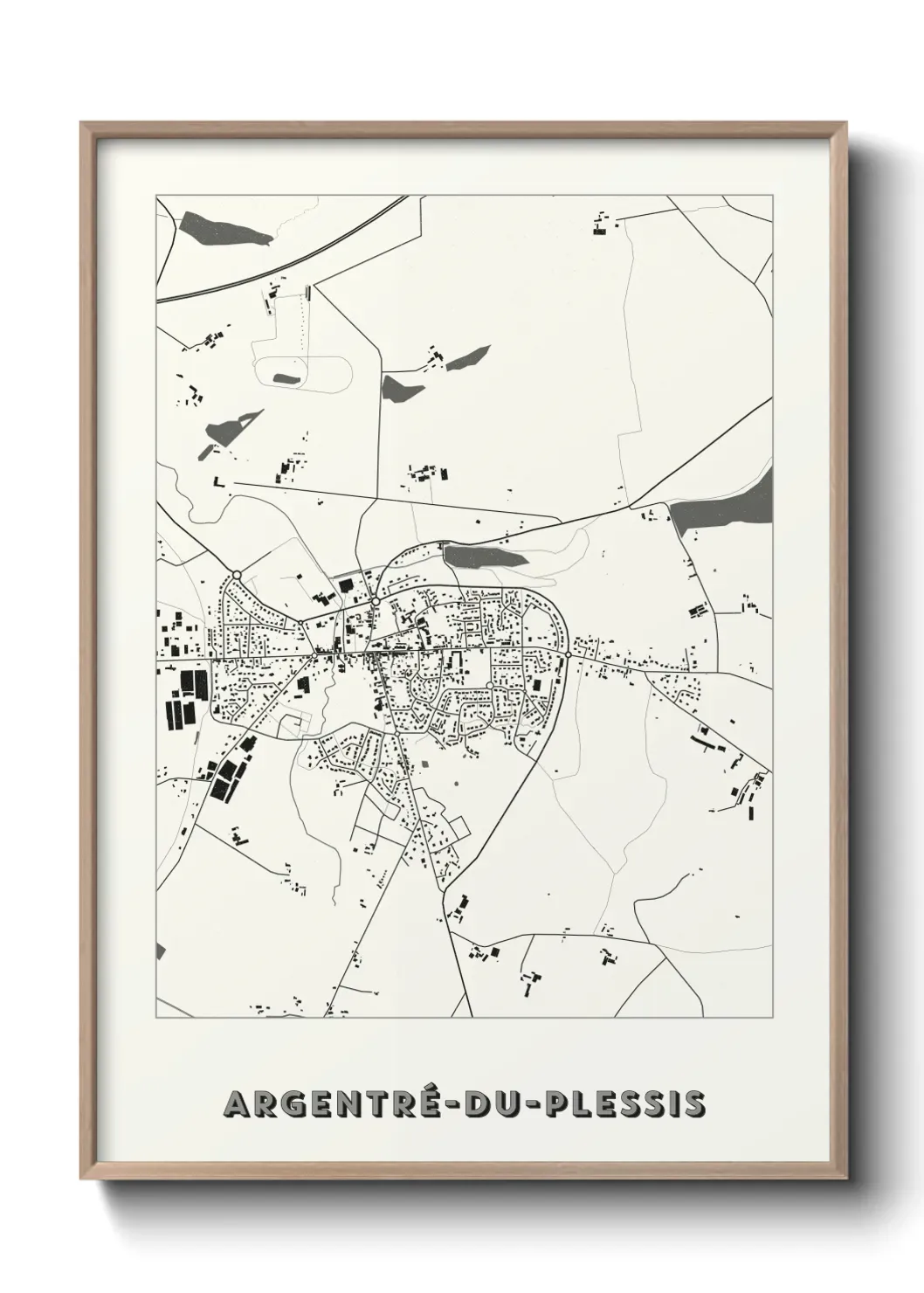 Un poster carte Argentré-du-Plessis