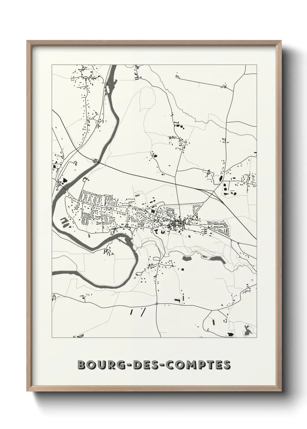 Un poster carte Bourg-des-Comptes
