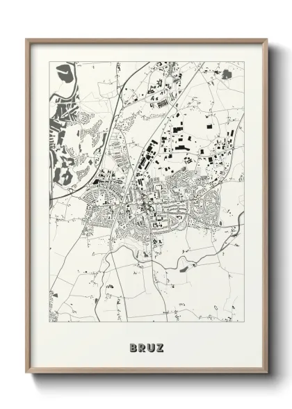 Une affiche de carte sur Bruz