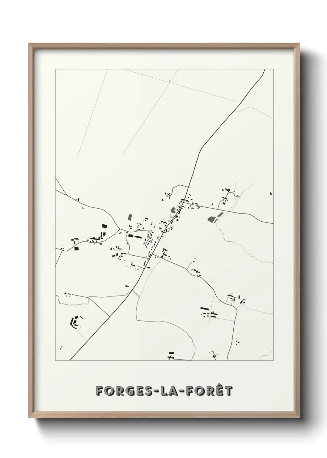 Un poster carte Forges-la-Forêt