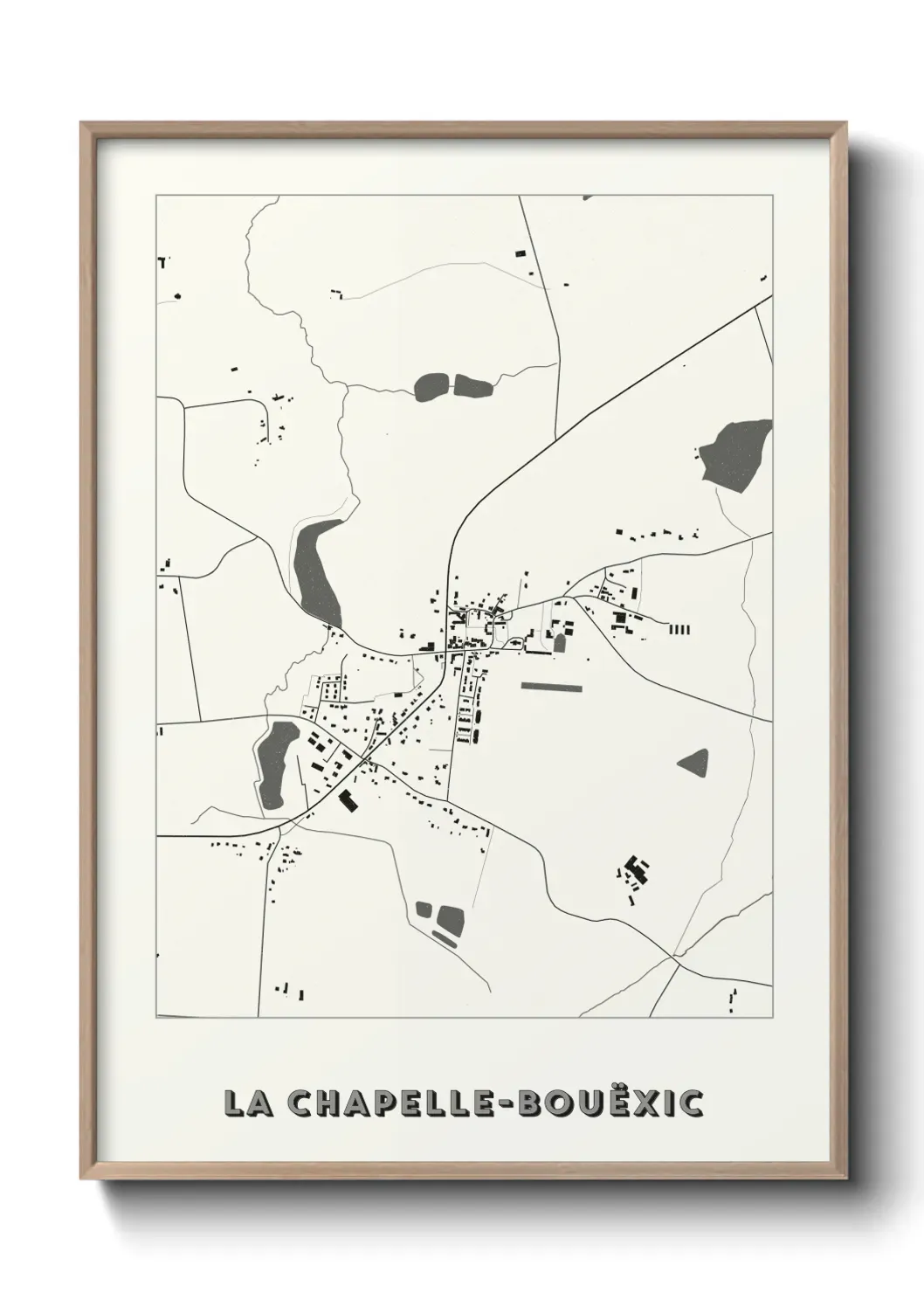 Un poster carte La Chapelle-Bouëxic