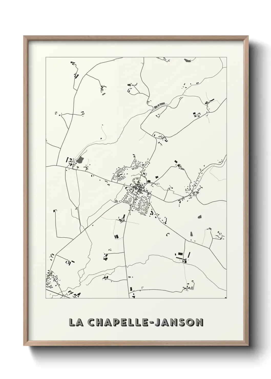 Un poster carte La Chapelle-Janson