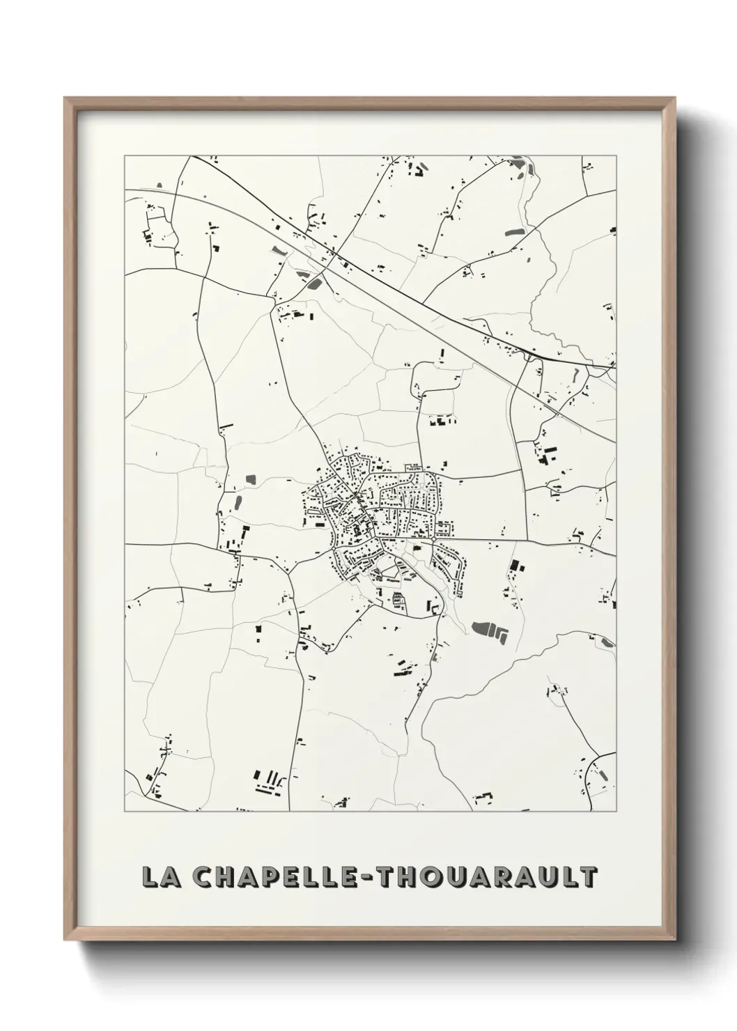 Un poster carte La Chapelle-Thouarault