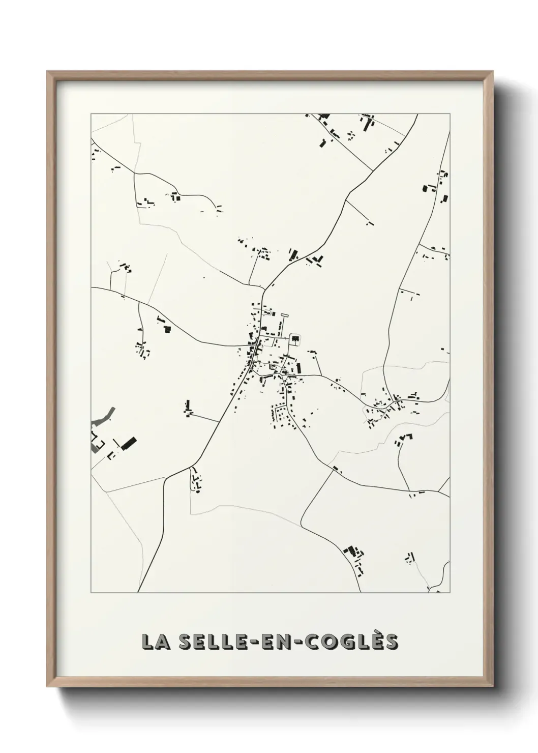 Un poster carte La Selle-en-Coglès