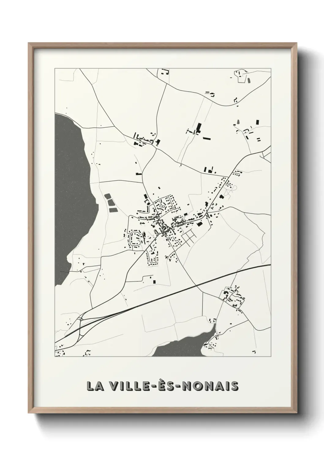 Un poster carte La Ville-ès-Nonais