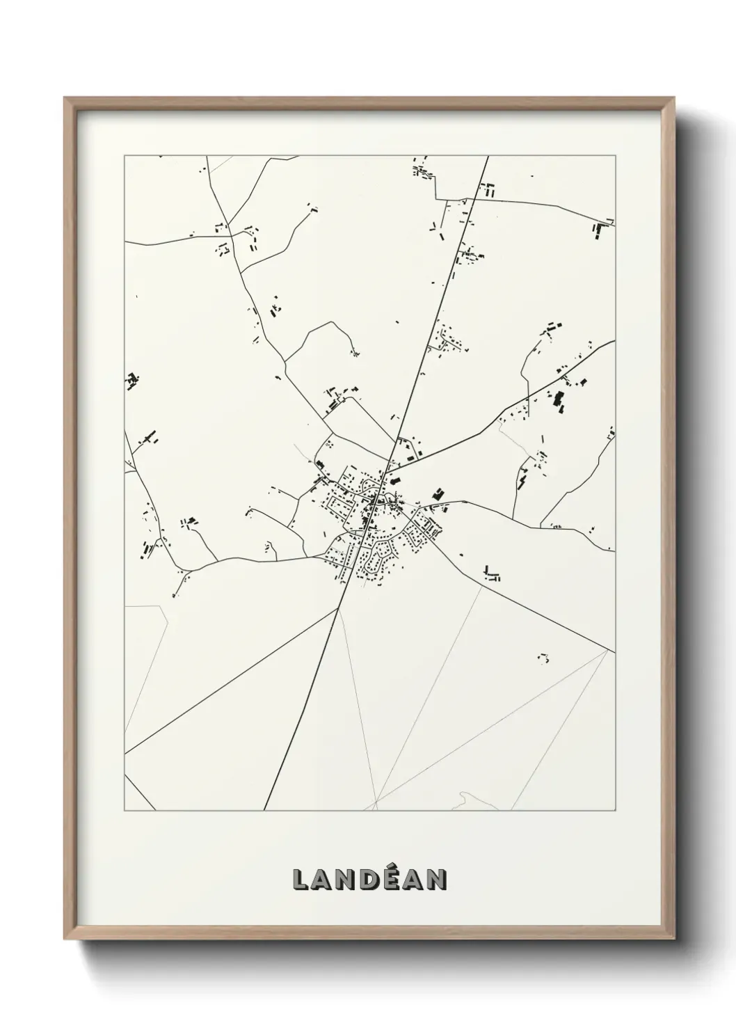 Un poster carte Landéan