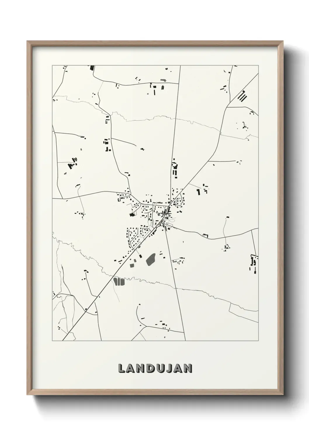 Un poster carte Landujan