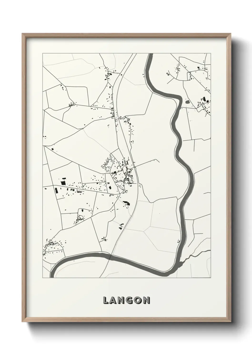 Un poster carte Langon