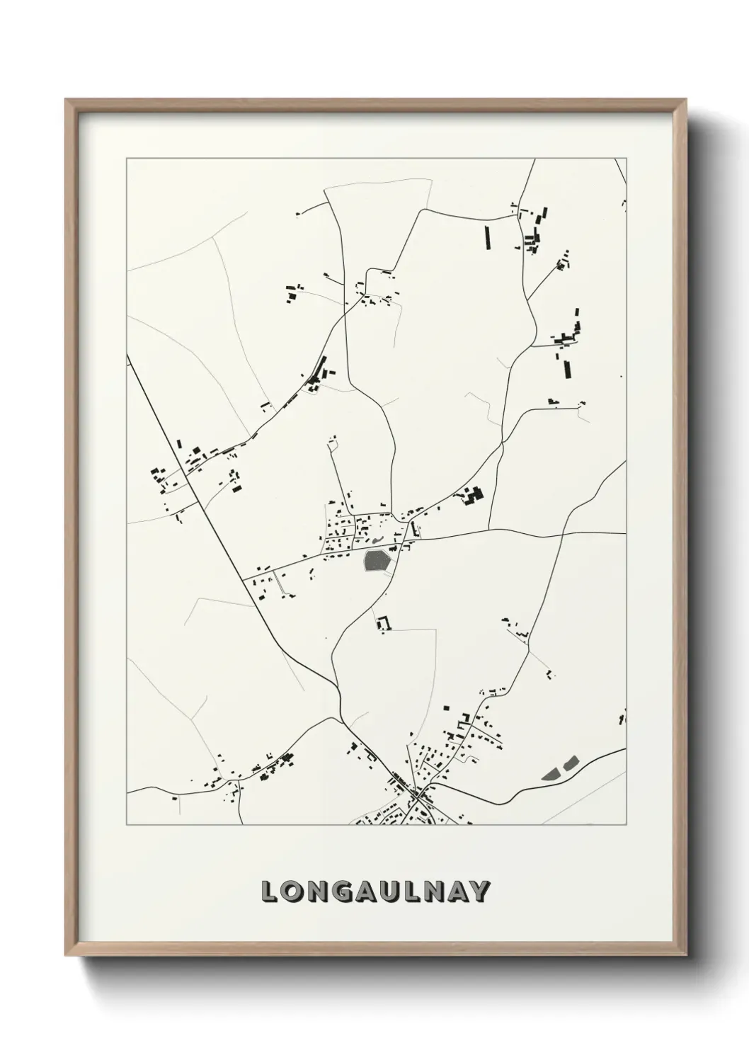 Un poster carte Longaulnay