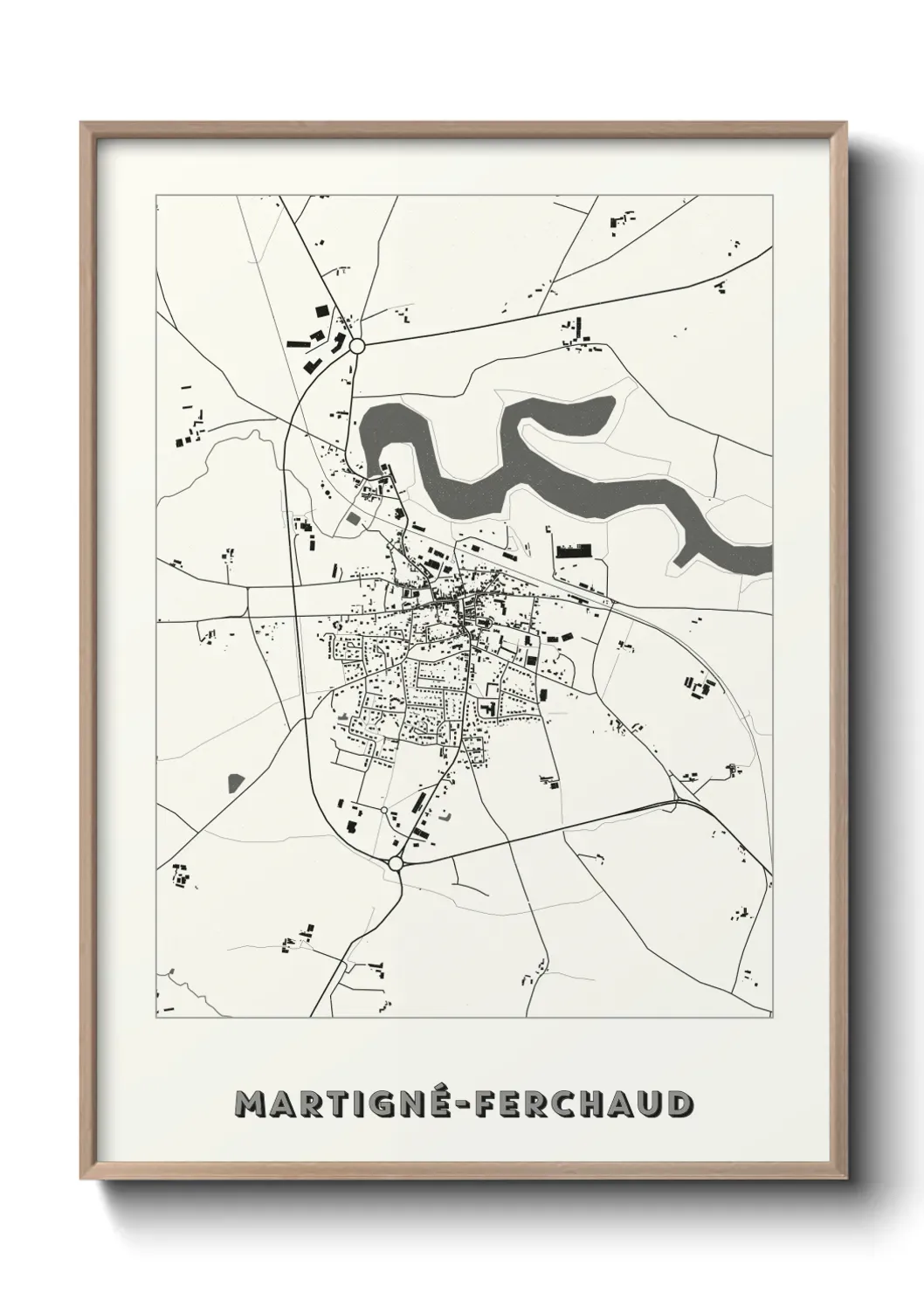 Un poster carte Martigné-Ferchaud