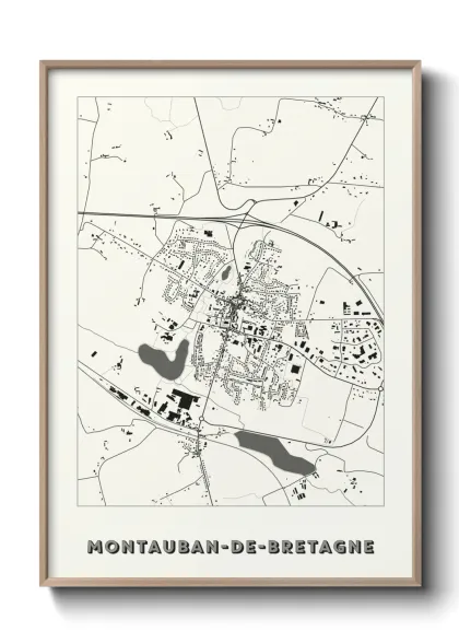 Une affiche de carte sur Montauban-de-Bretagne