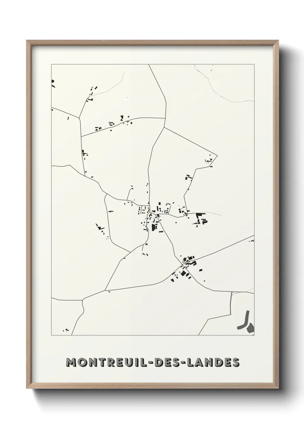 Un poster carte Montreuil-des-Landes