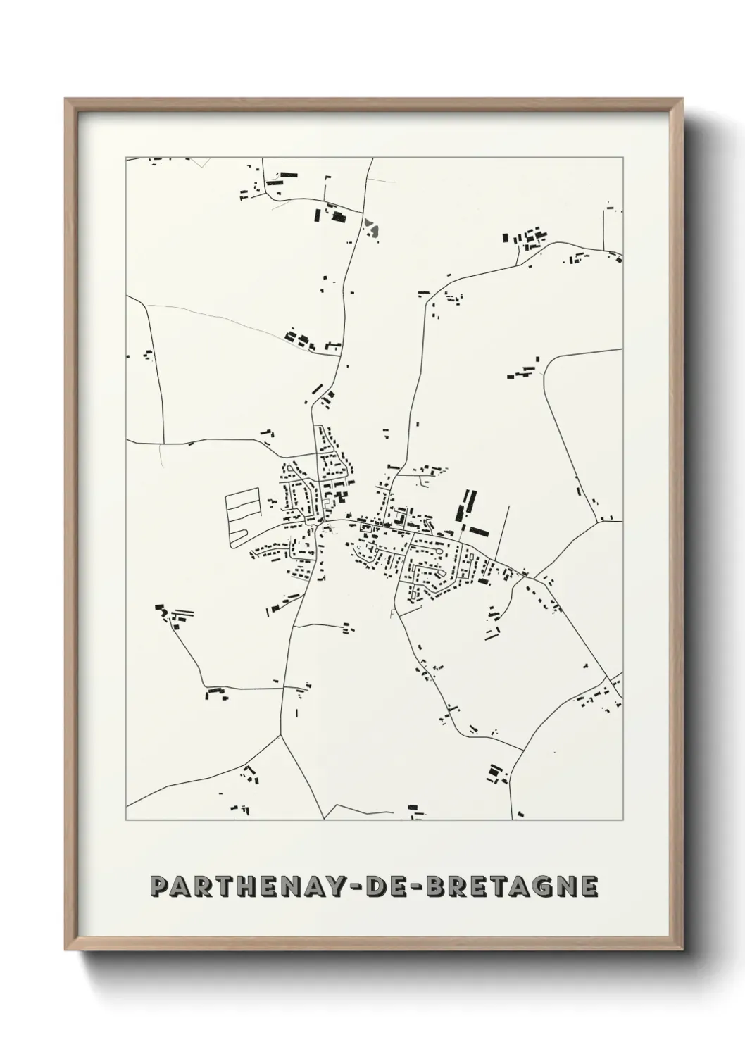 Un poster carte Parthenay-de-Bretagne