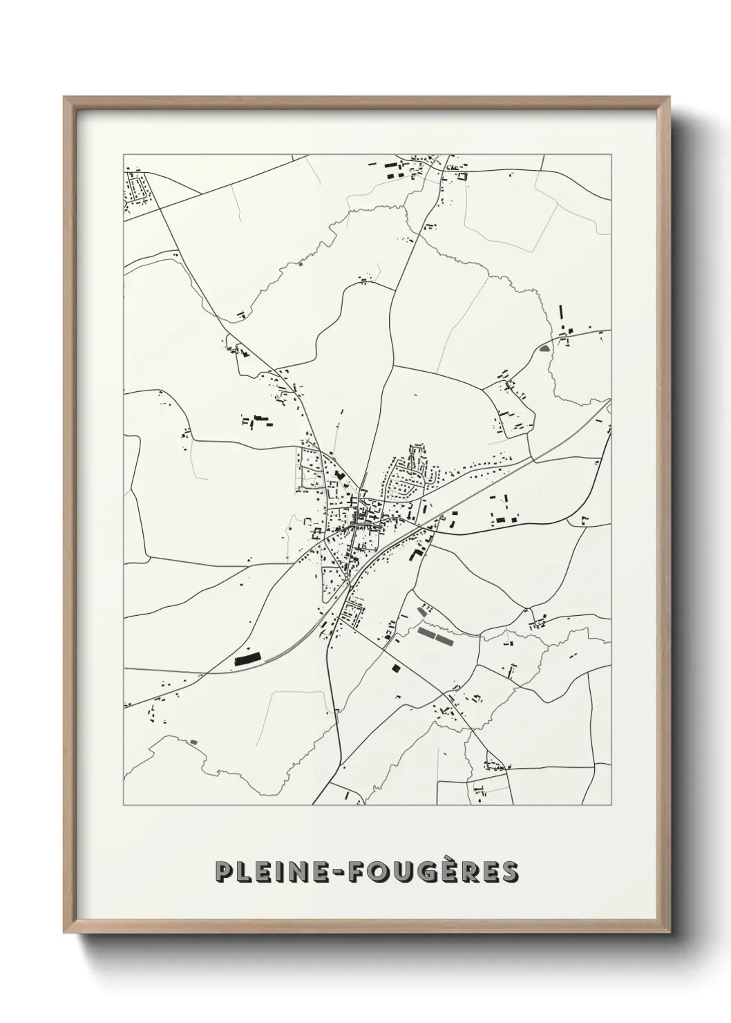 Un poster carte Pleine-Fougères