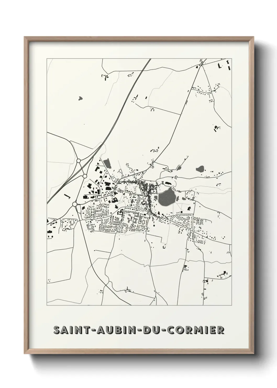 Un poster carte Saint-Aubin-du-Cormier