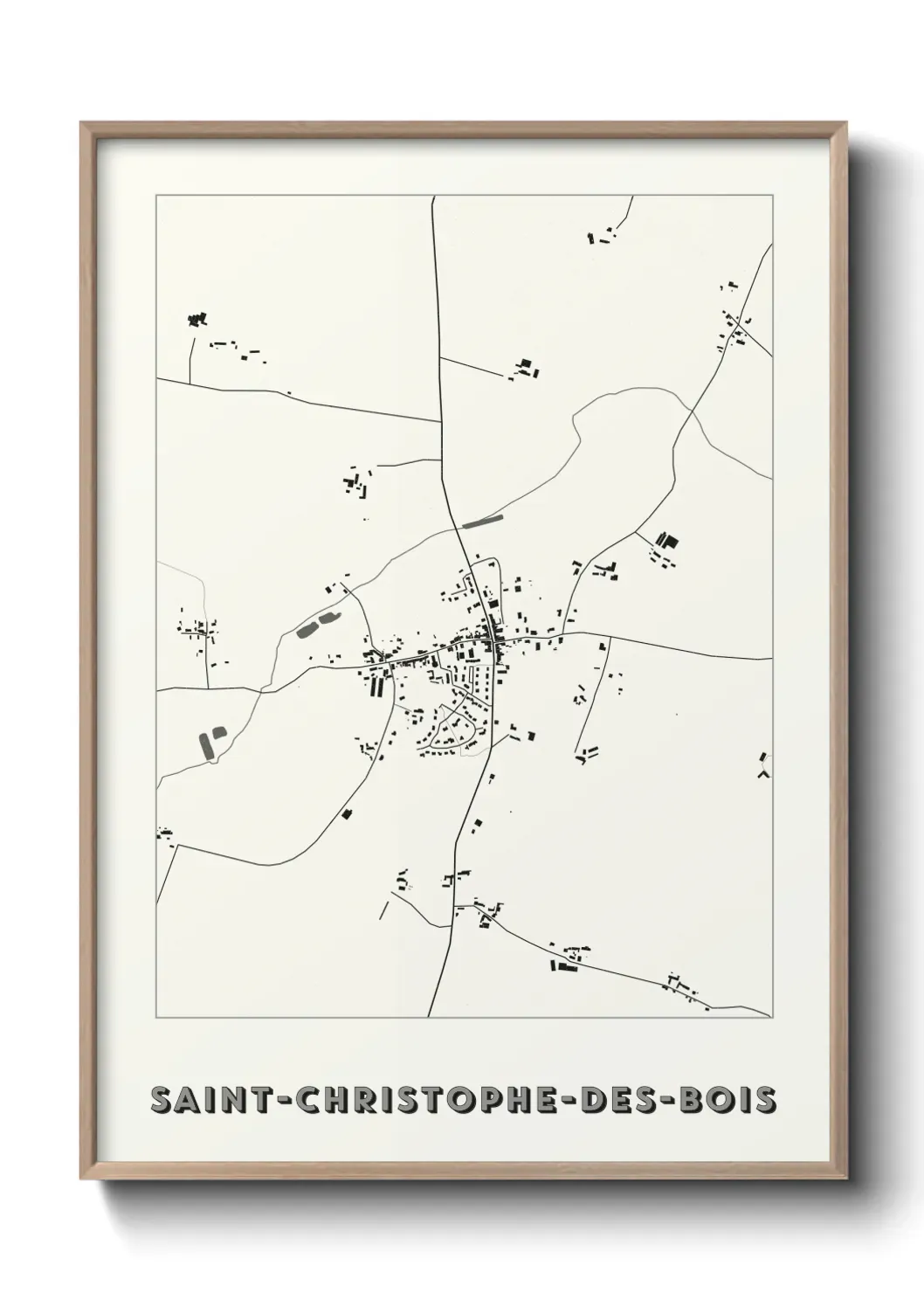 Un poster carte Saint-Christophe-des-Bois