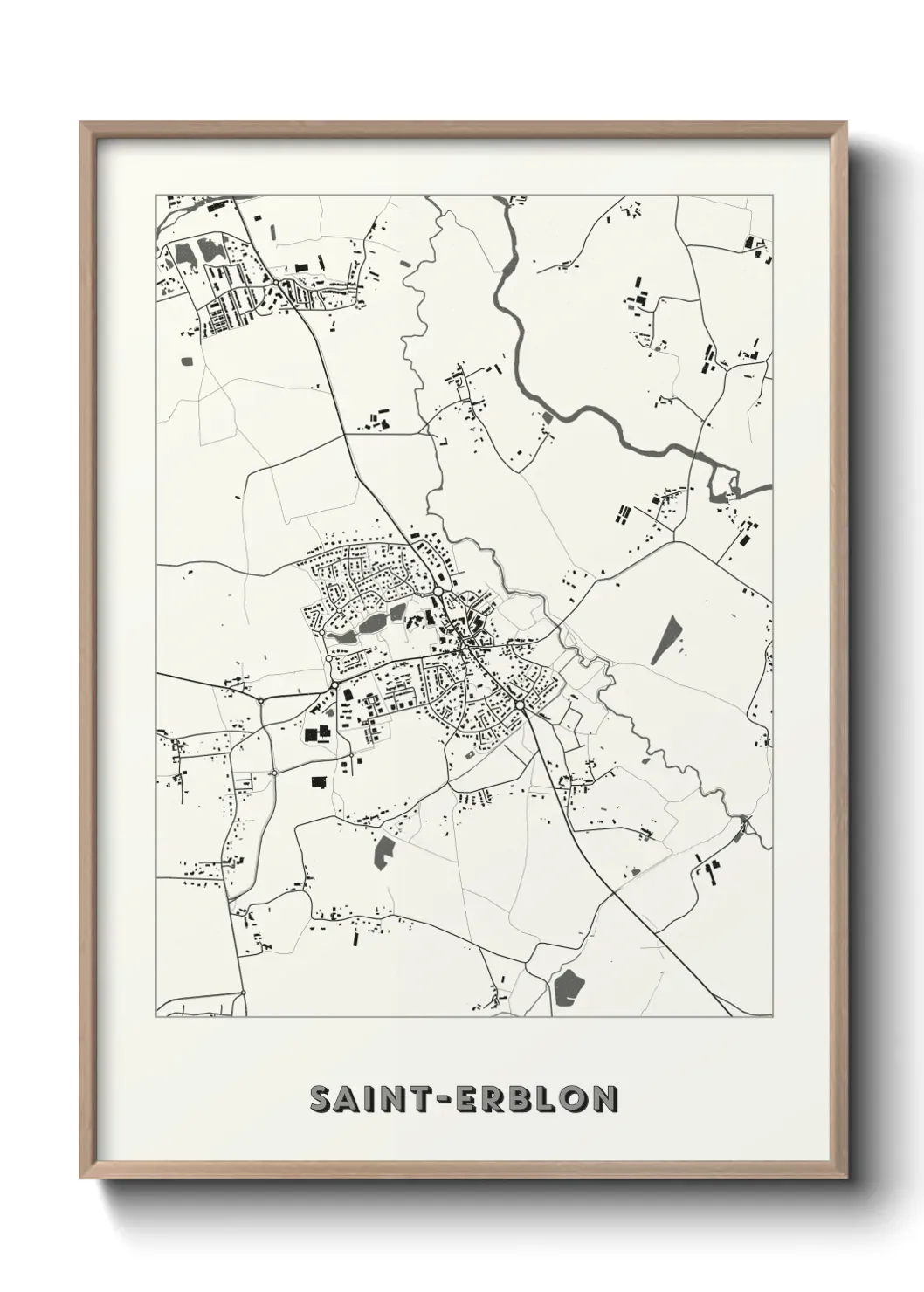 Un poster carte Saint-Erblon