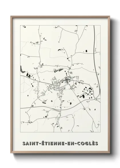 Une affiche de carte sur Saint-Étienne-en-Coglès