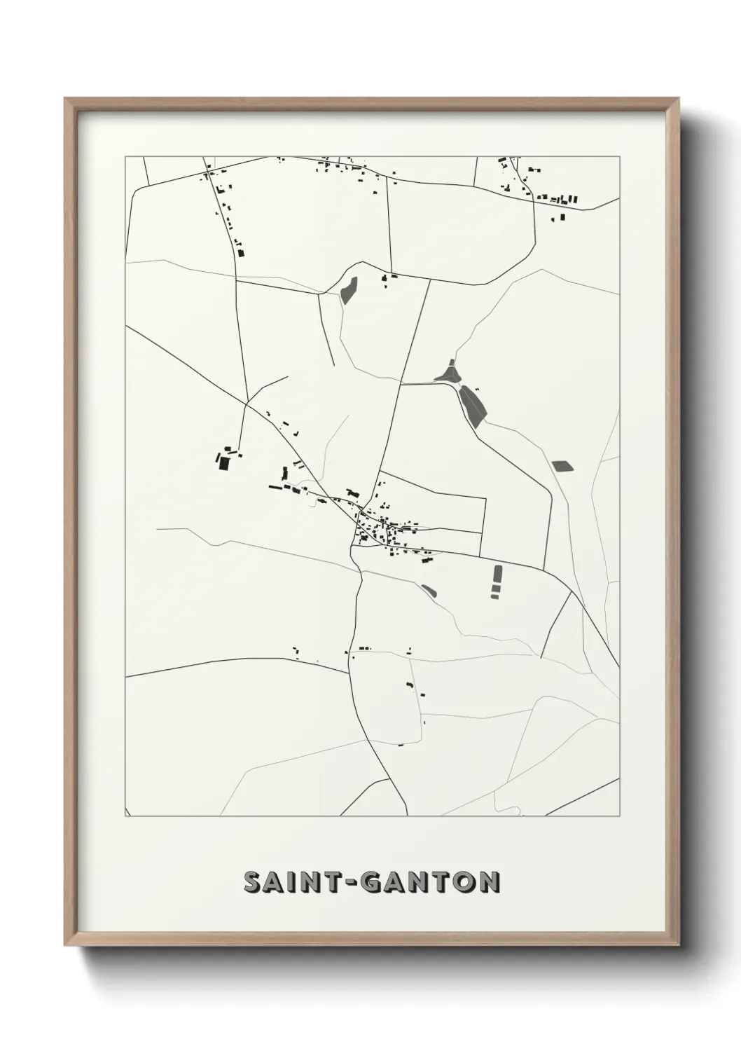 Un poster carte Saint-Ganton