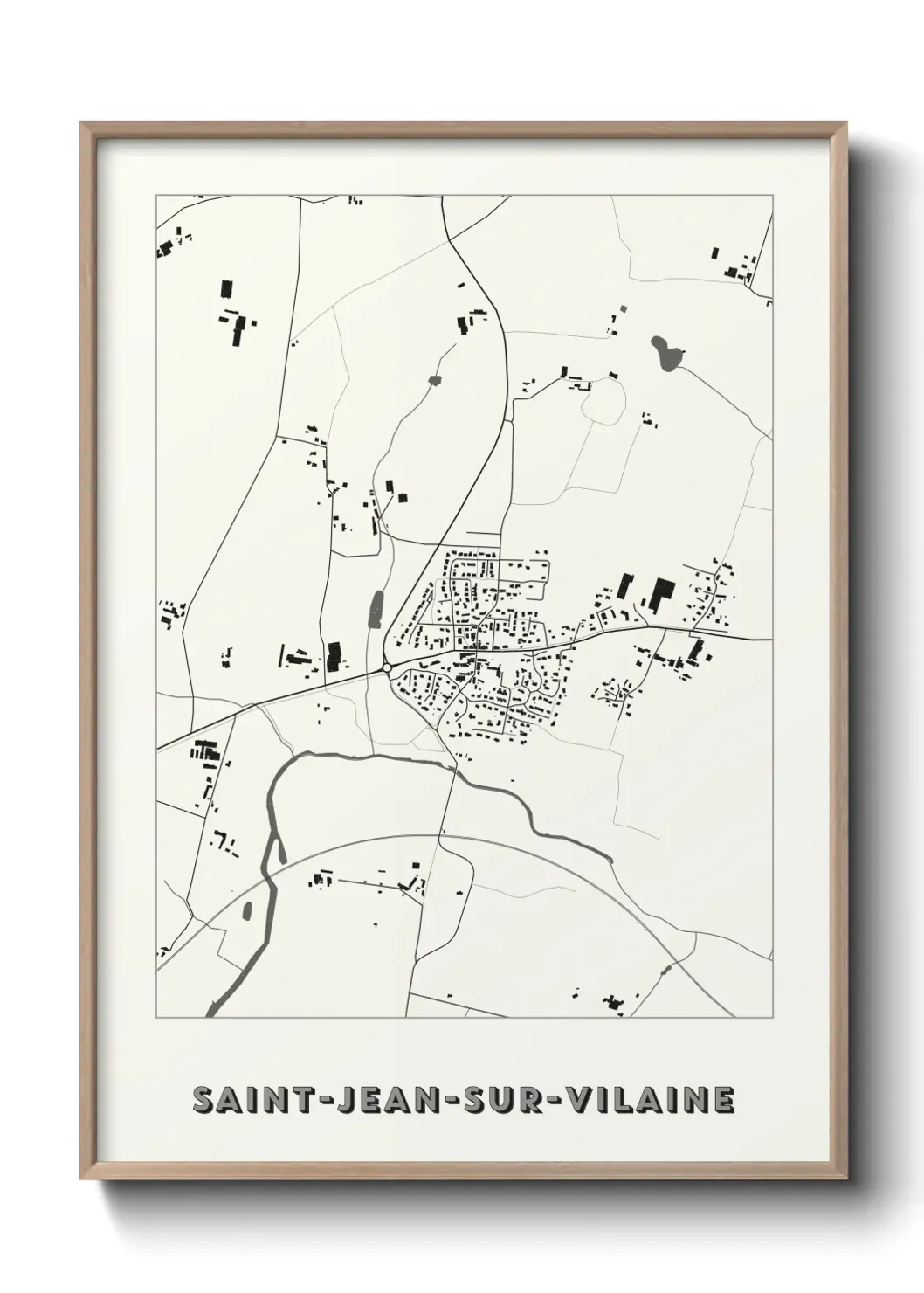 Un poster carte Saint-Jean-sur-Vilaine