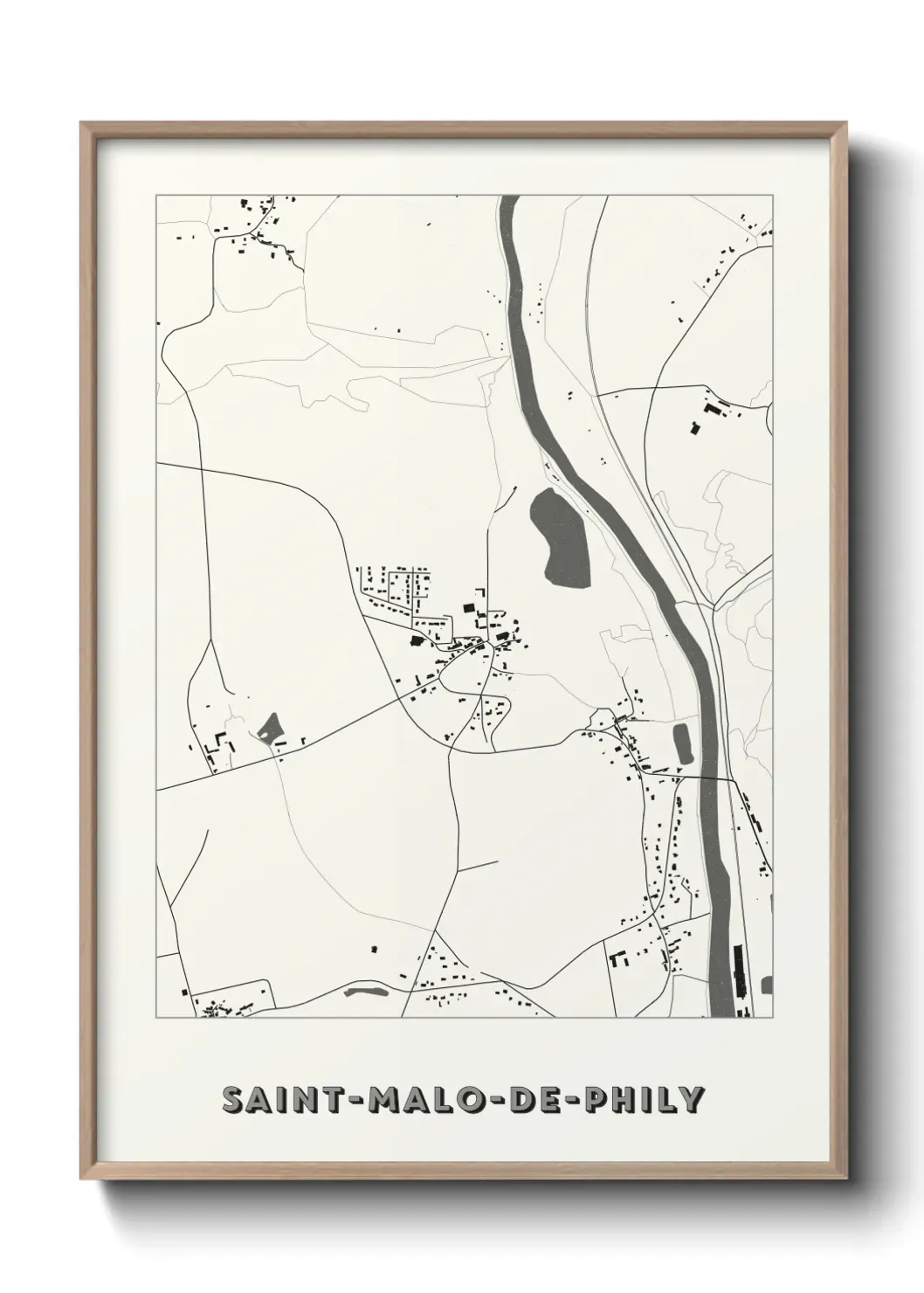 Un poster carte Saint-Malo-de-Phily