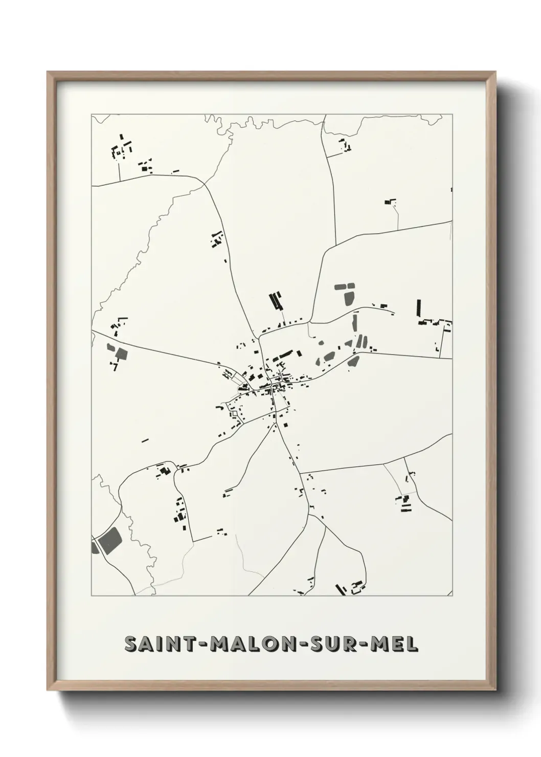 Un poster carte Saint-Malon-sur-Mel