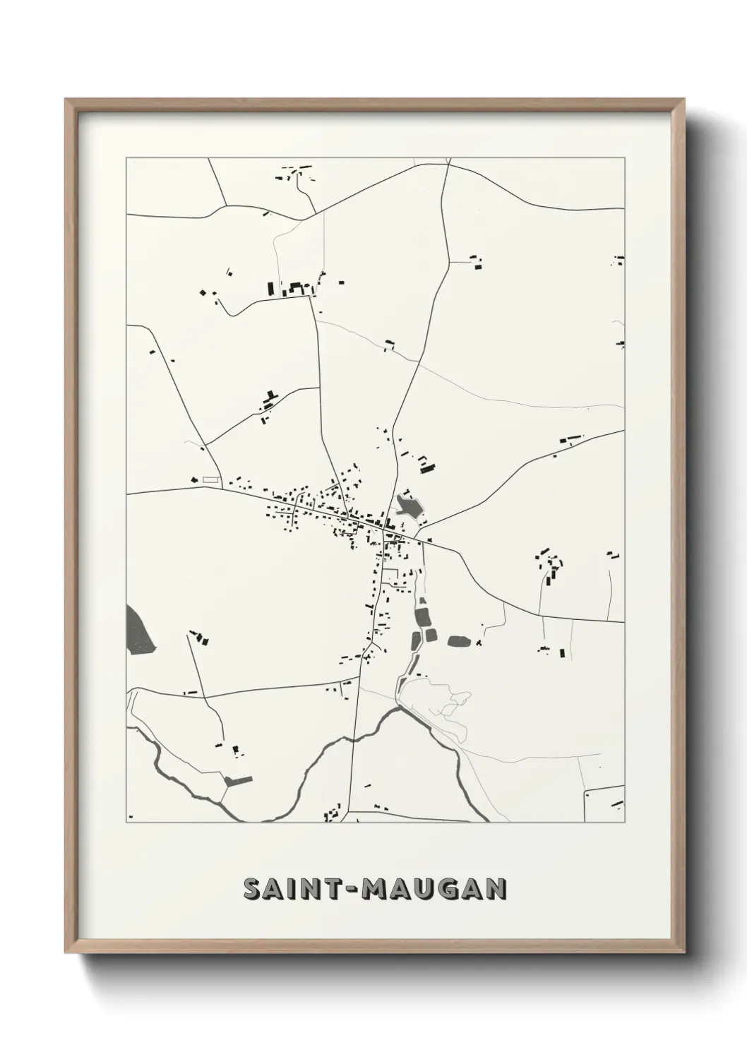 Un poster carte Saint-Maugan