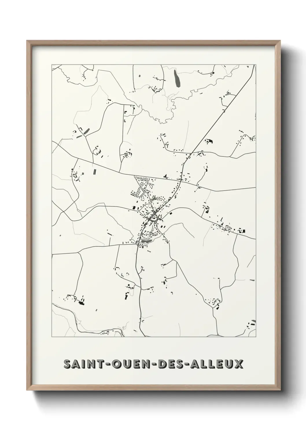 Un poster carte Saint-Ouen-des-Alleux
