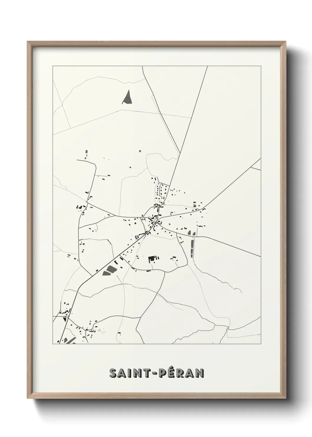 Un poster carte Saint-Péran