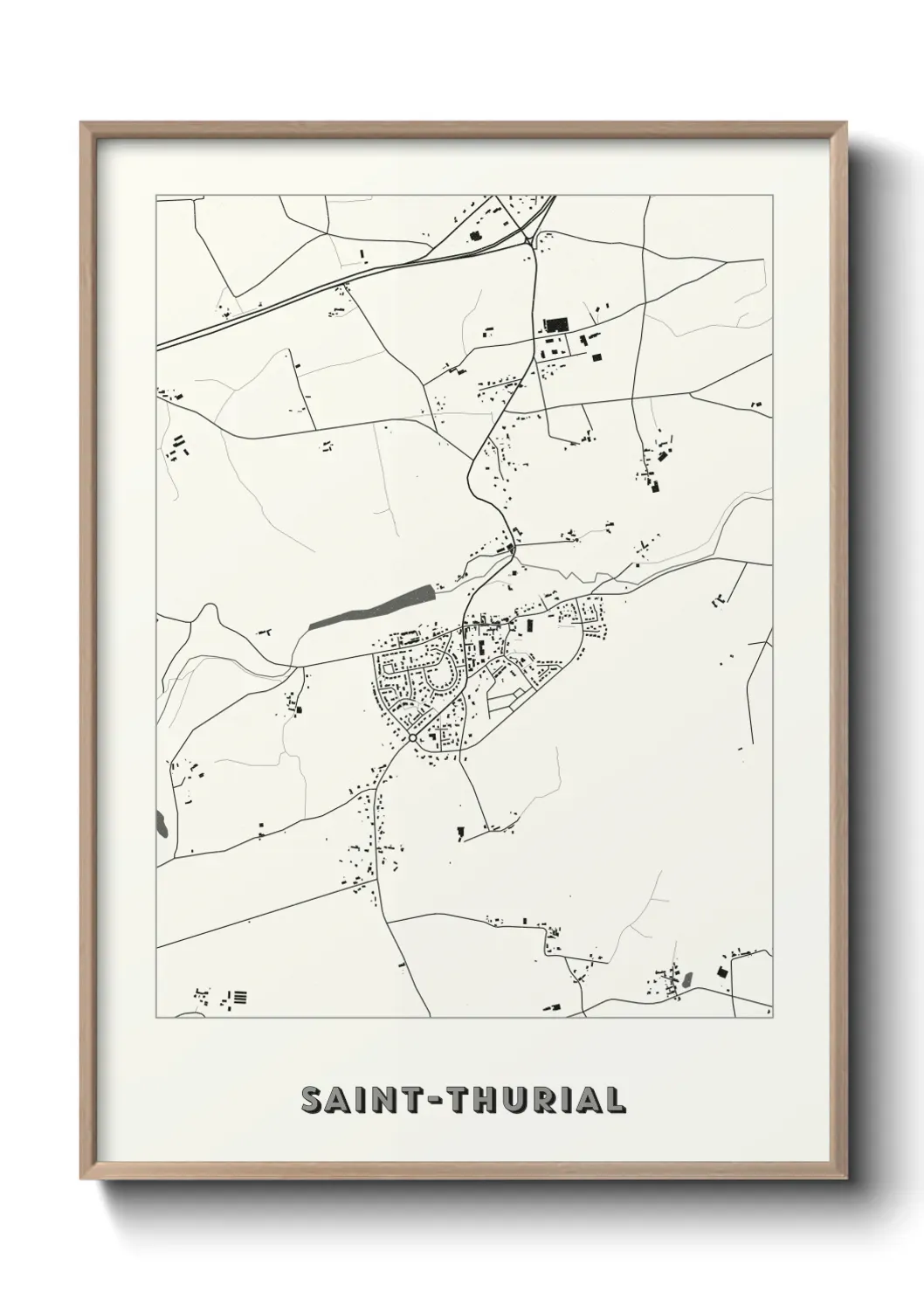 Un poster carte Saint-Thurial