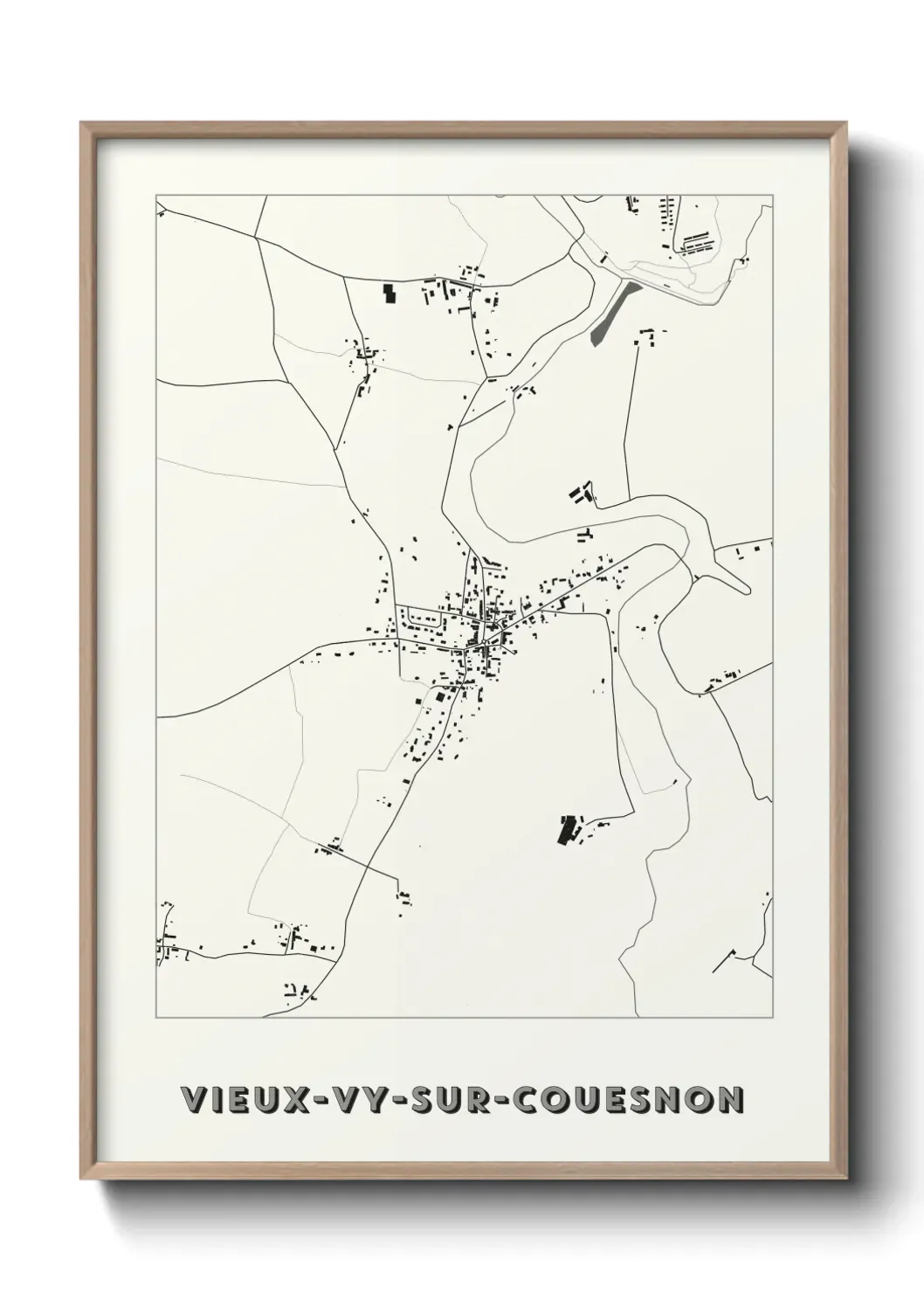 Un poster carte Vieux-Vy-sur-Couesnon