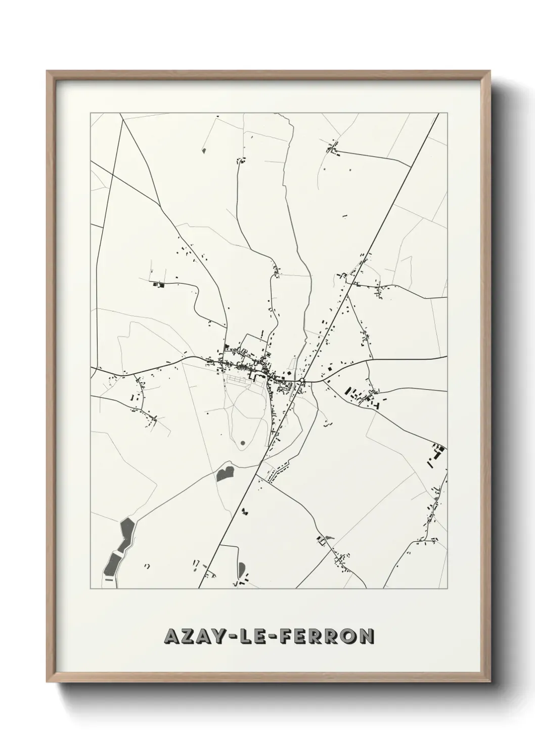 Un poster carte Azay-le-Ferron