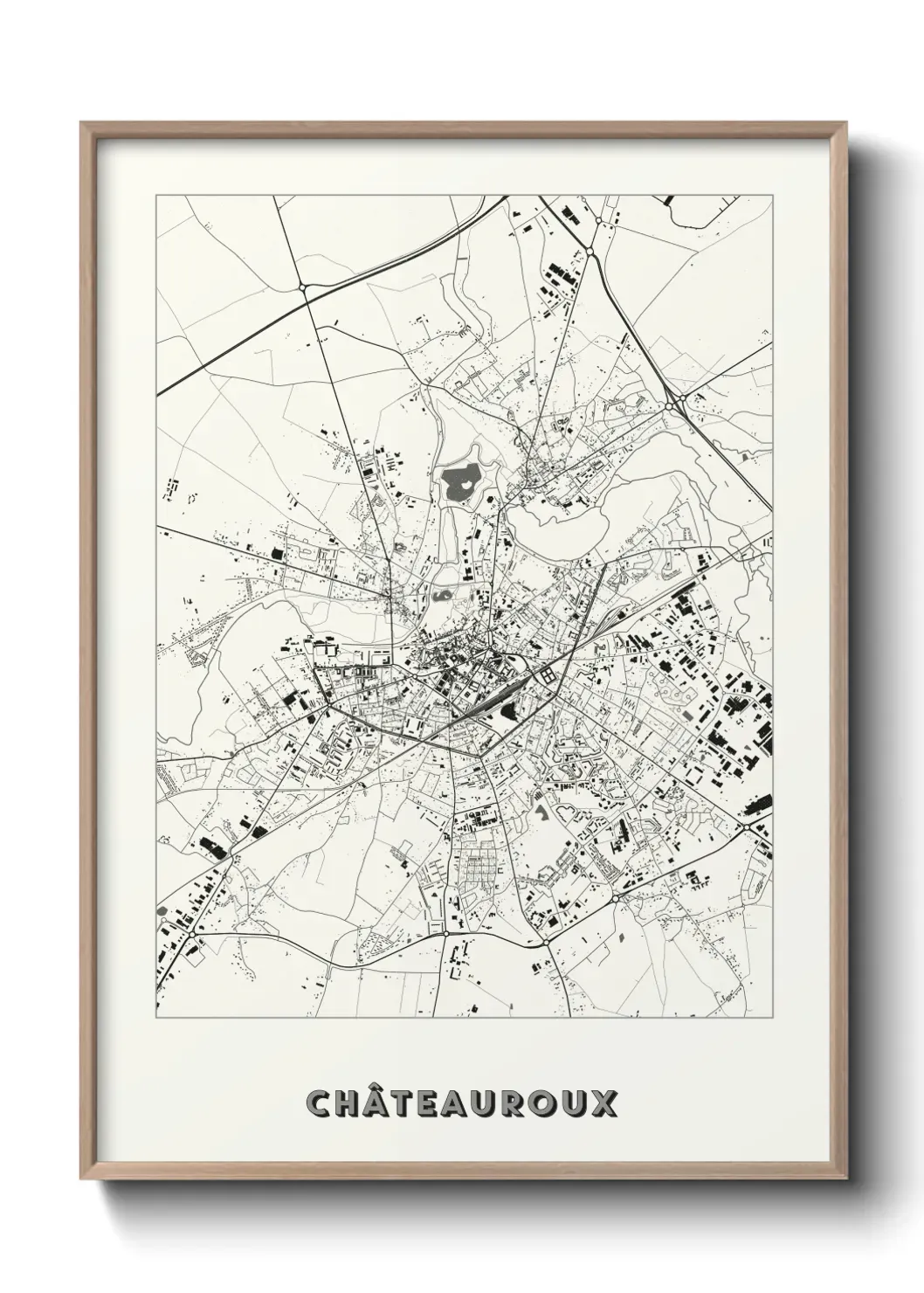 Un poster carte Châteauroux