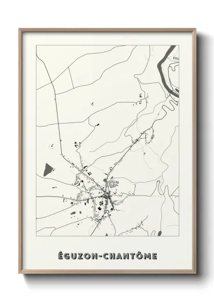 Une affiche de carte sur Éguzon-Chantôme