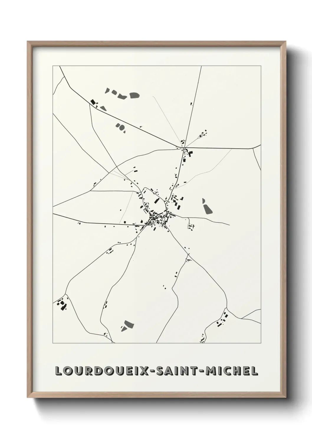 Un poster carte Lourdoueix-Saint-Michel