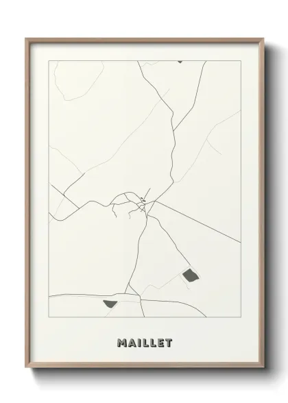 Une affiche de carte sur Maillet