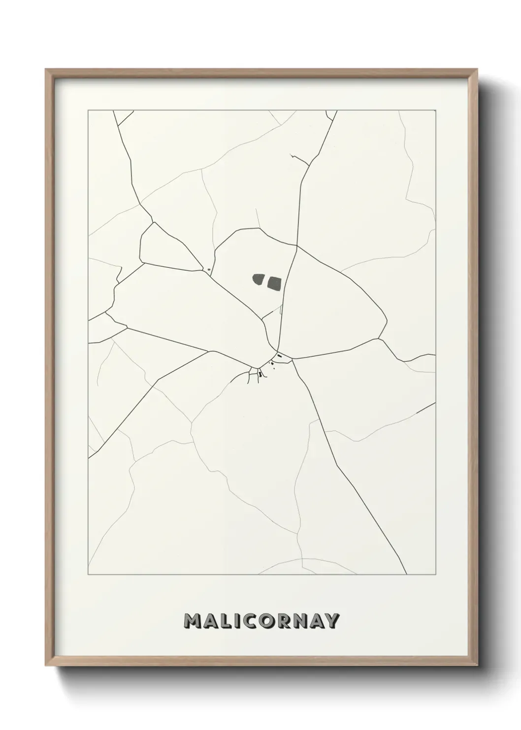 Un poster carte Malicornay