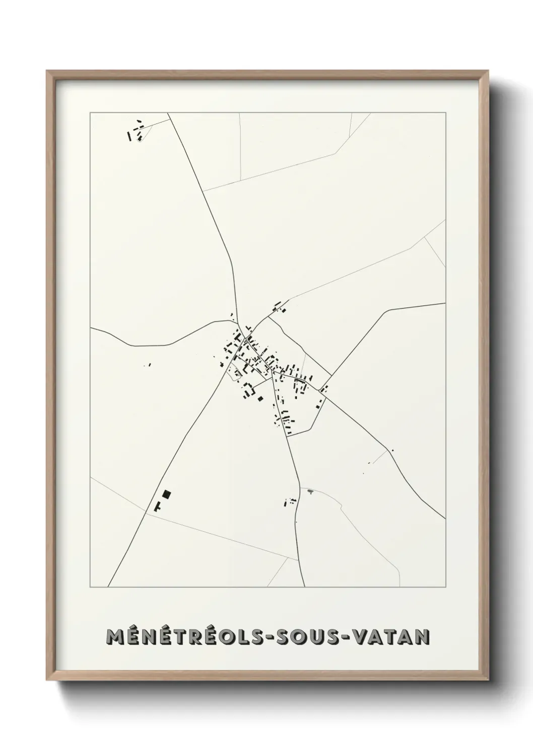 Un poster carte Ménétréols-sous-Vatan