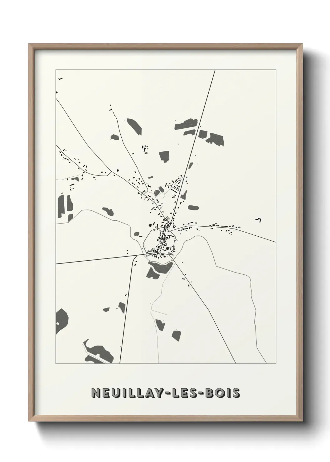 Un poster carte Neuillay-les-Bois